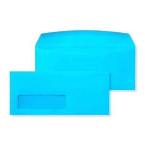 #10 Machinable Window Gummed Caribbean Blue 32# Envelopes 4 1/4 x 9 1/2 BX500