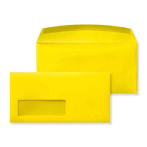 #10 Machinable Window Gummed Banana Yellow 32# Envelopes 4 1/4 x 9 1/2 BX500