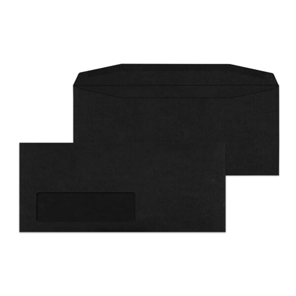 #10 Machinable Window Gummed Jet Black 32# Envelopes 4.25 x 9.5 BX500