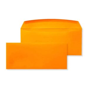 #10 Machinable Gummed Pumpkin Orange 32# Envelopes 4 1/4 x 9 1/2 BX500