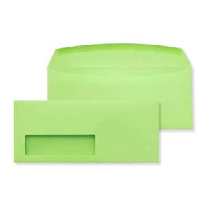 #10 Machinable Window Gummed Lime Green 32# Envelopes 4 1/4 x 9 1/2 BX500