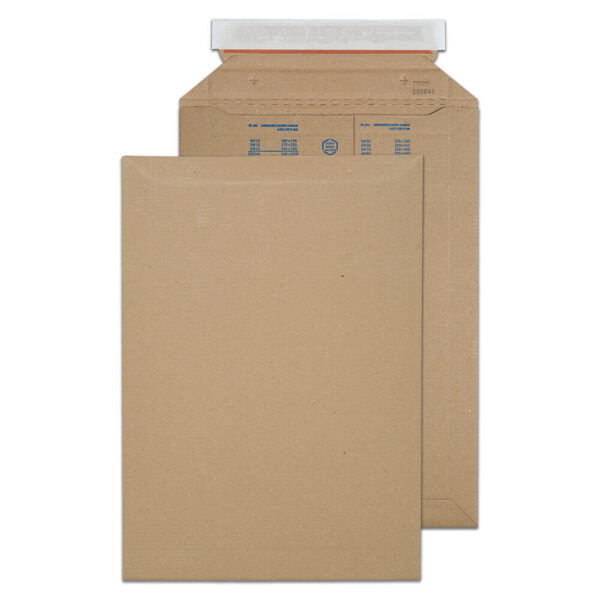 Corrugated Open-End Gummed Kraft Envelopes 9 7/8 x 13 3/4 BX100