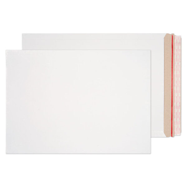 Stay-Flat Mailer Peel & Seal White Board Envelopes 12 3/4 x 17 3/4 BX100