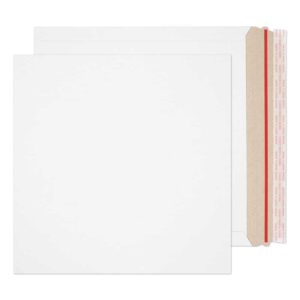 Stay-Flat Mailer Hot Melt Peel & Seal White Board 135# Cover Envelopes 11 3/4 x 11 3/4 BX100
