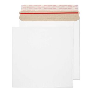 Stay-Flat Mailer Hot Melt Peel & Seal White Board 135# Cover Envelopes 7 5/8 x 7 5/8 BX200