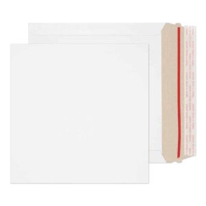 Stay-Flat Mailer Hot Melt Peel & Seal White Board 135# Cover Envelopes 8 5/8 x 8 5/8 BX200