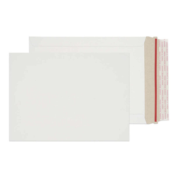 Stay-Flat Mailer Peel & Seal White Board Envelopes 6 3/8 x 9 (Open end) BX200